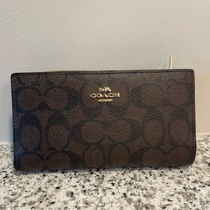 Coach Signature Slim Zip Wallet